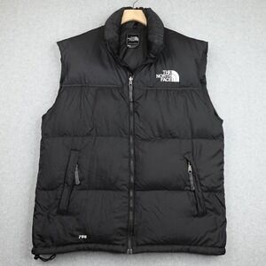 North Face 700 Goose Down Puffer Vest Mens Large Black Insulated Hiking Outdoor